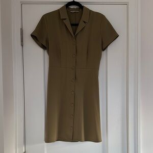 Everlane Olive Button-Up Mini Dress